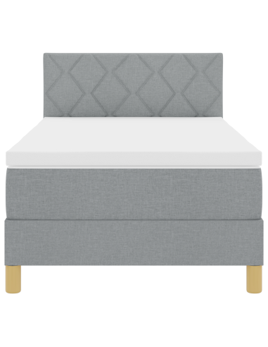 Letto a Sorgente LED con led Grigio chiaro 90 x 200 cm Tessuto