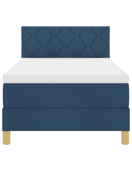 Letto con Rete a Molle con Materasso & LED Blu 90x200 cm Tessuto