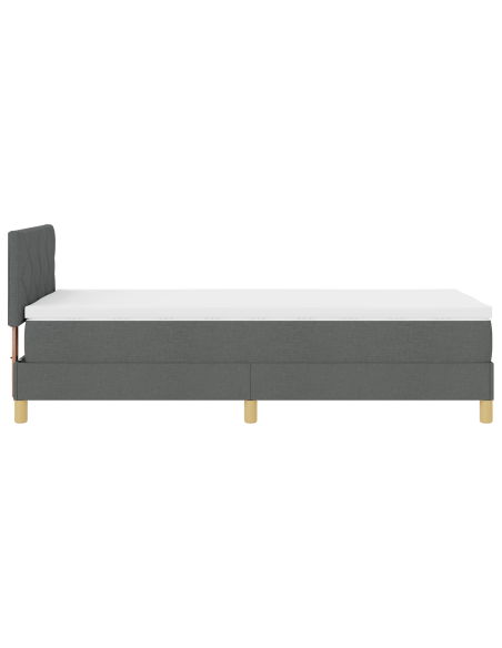 Letto con rete a molle con Materasso & LED Grigio scuro 100x200 cm Tessuto
