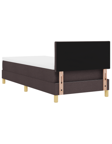 Letto a Sorgente LED con led Marrone Scuro 100 x 200 cm Tessuto