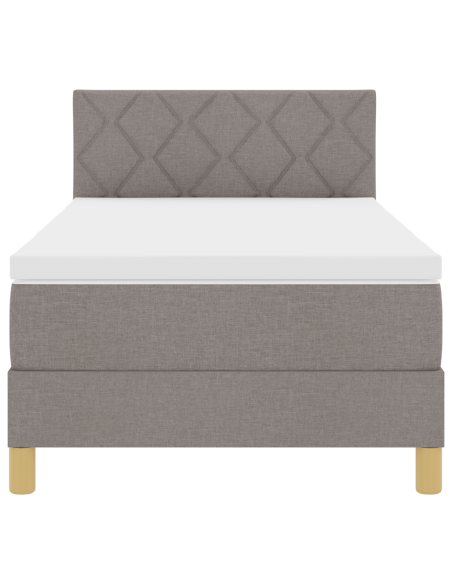 Letto a Box Spring con Materasso & LED Tortora 100x200 cm Tessuto