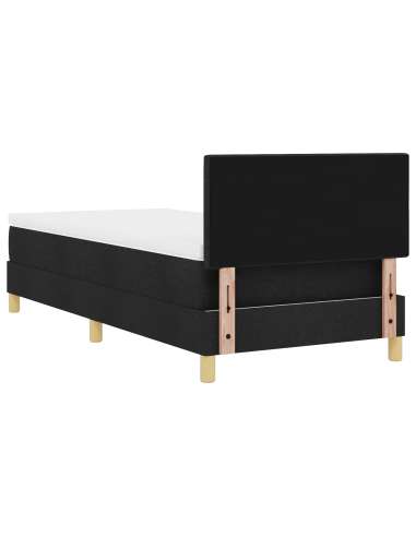 Letto a Sorgente LED con materasso Nero 90 x 190 cm Tessuto
