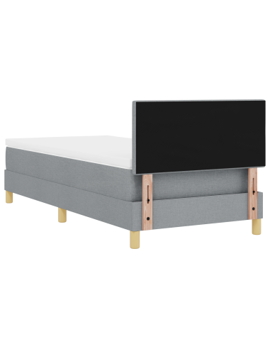 Letto a Sorgente LED con led Grigio chiaro 90 x 200 cm Tessuto