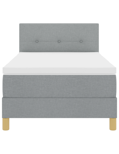 Letto a Sorgente LED con led Grigio chiaro 90 x 200 cm Tessuto