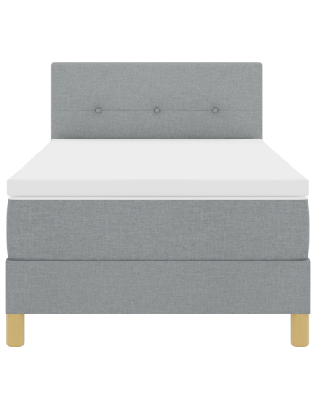 Letto con Box Spring con Materasso e LED Grigio Chiaro 90x200 cm Tessuto
