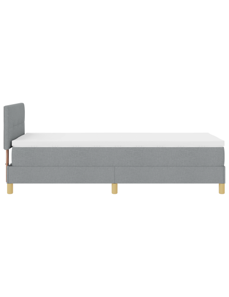 Letto con Box Spring con Materasso e LED Grigio Chiaro 90x200 cm Tessuto