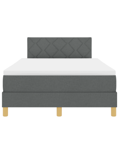 Letto a Sorgente LED con led Grigio scuro 120 x 190 cm Tessuto