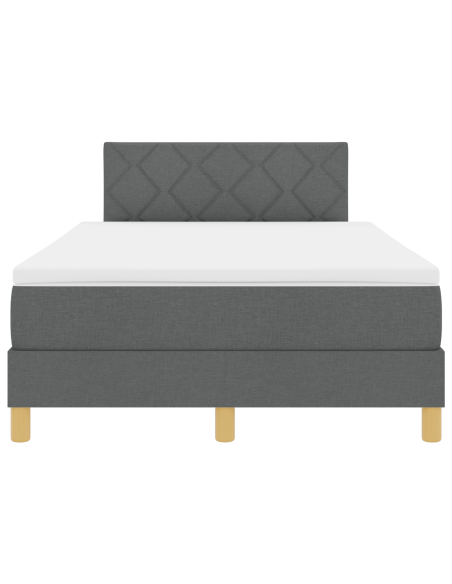 Letto con Rete a Molle e Materasso & LED Grigio Scuro 120x190 cm Tessuto