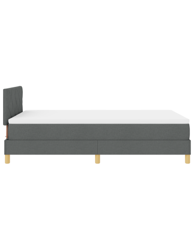 Letto a Sorgente LED con led Grigio scuro 120 x 190 cm Tessuto