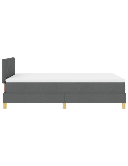 Letto con Rete a Molle e Materasso & LED Grigio Scuro 120x190 cm Tessuto