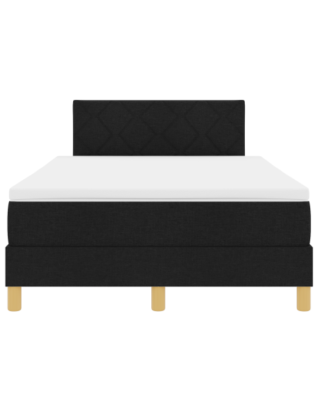 Letto Box Spring con Materasso & LED Nero 120x190 cm Tessuto