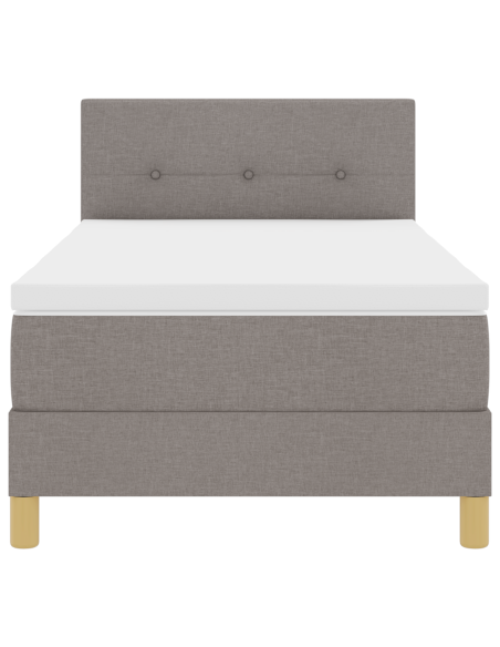 Letto a Molle con Materasso & LED Tortora 90x200 cm Tessuto