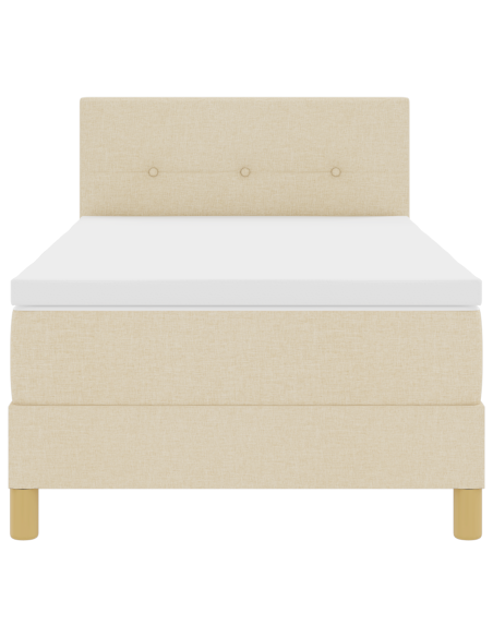 Letto con Box Spring con Materasso e LED Panna 90x200 cm Tessuto