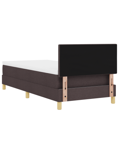 Letto a Sorgente LED con led Marrone Scuro 100 x 200 cm Tessuto