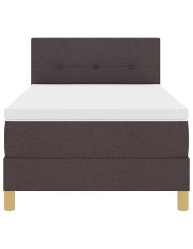 Letto a Sorgente LED con led Marrone Scuro 100 x 200 cm Tessuto