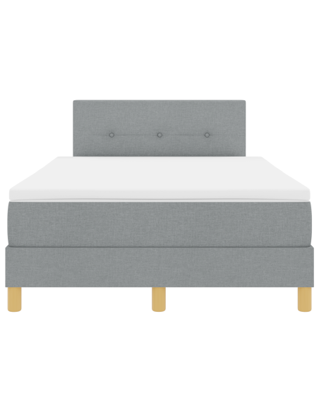 Letto a Sorgente LED con led Grigio chiaro 120 x 190 cm Tessuto