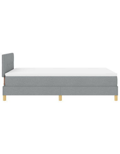 Letto a Sorgente LED con led Grigio chiaro 120 x 190 cm Tessuto