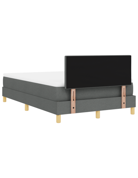 Letto a Sorgente LED con led Grigio scuro 120 x 190 cm Tessuto