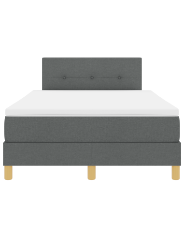 Letto a Sorgente LED con led Grigio scuro 120 x 190 cm Tessuto