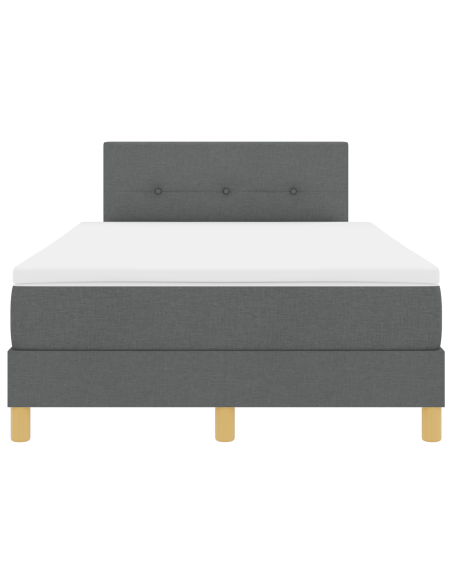 Letto a Sorgente LED con led Grigio scuro 120 x 190 cm Tessuto