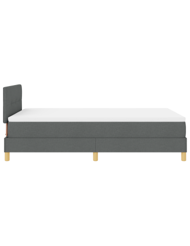 Letto a Sorgente LED con led Grigio scuro 120 x 190 cm Tessuto