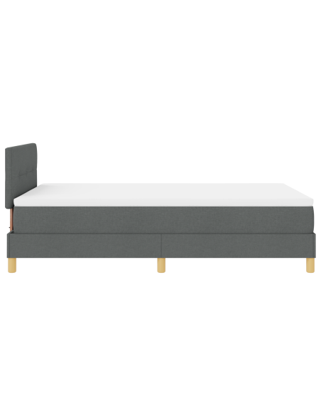 Letto con Box Spring e Materasso & LED Grigio Scuro 120x190 cm Tessuto