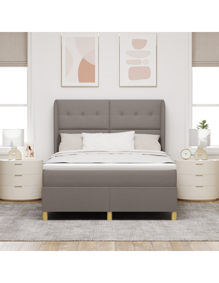letto a doghe  con materasso tortora 140x190 cm tessuto