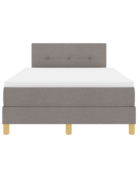 Letto con Rete con Materasso e LED Tortora 120x190 cm Tessuto