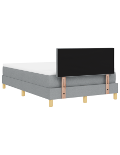 Letto a Sorgente LED con led Grigio chiaro 120 x 200 cm Tessuto 2