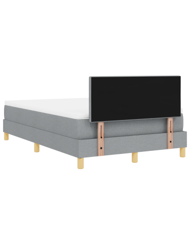 Letto a Sorgente LED con led Grigio chiaro 120 x 200 cm Tessuto