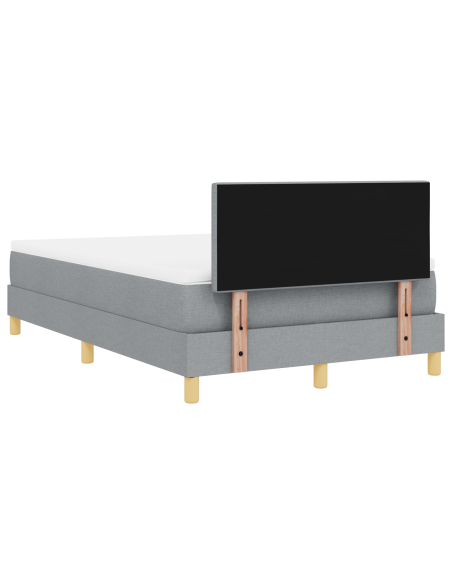 Letto con Box Spring con Materasso & LED Grigio Chiaro 120x200 cm Tessuto