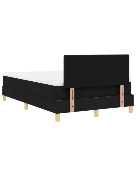Letto con Box Spring e Materasso e LED Nero 120x200 cm Tessuto