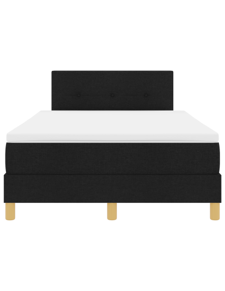 Letto con Box Spring e Materasso e LED Nero 120x200 cm Tessuto