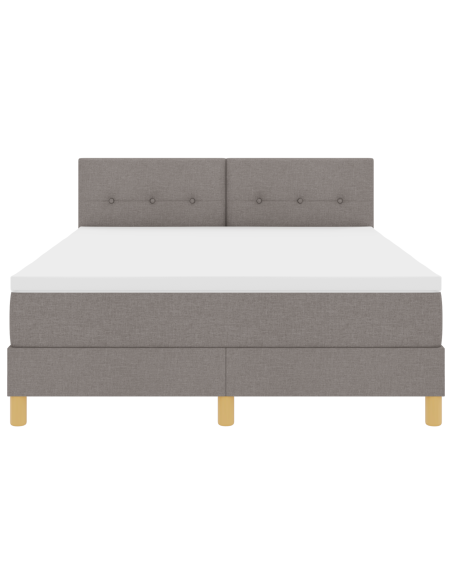 Letto con box spring e materasso & LED Tortora 140x190 cm Tessuto