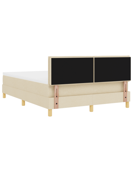 Letto a Sorgente LED con materasso Crema 140 x 190 cm Tessuto