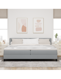 Letto a molle con materasso Grigio chiaro 200 x 200 cm Tessuto