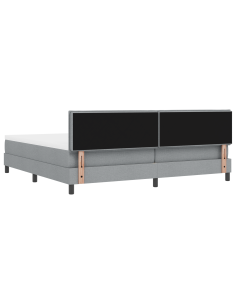 Letto a molle con materasso Grigio chiaro 200 x 200 cm Tessuto 2