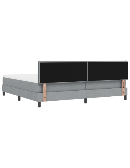 Letto con Box Spring e Materasso & LED Grigio Chiaro 200x200 cm Tessuto