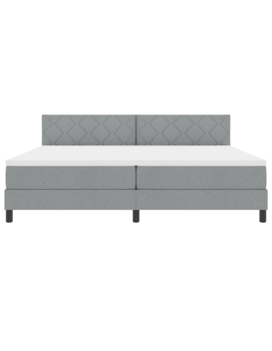 Letto a molle con materasso Grigio chiaro 200 x 200 cm Tessuto