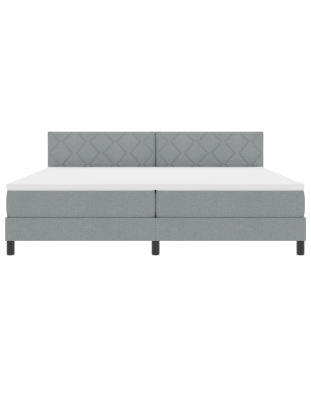Letto con Box Spring e Materasso & LED Grigio Chiaro 200x200 cm Tessuto