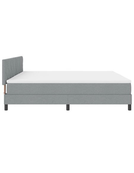 Letto con Box Spring e Materasso & LED Grigio Chiaro 200x200 cm Tessuto