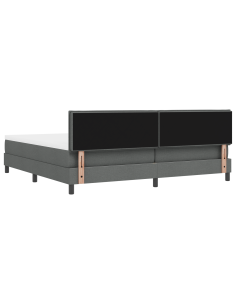 Letto a molle con materasso Grigio scuro 200 x 200 cm Tessuto 2