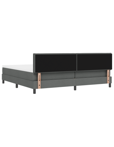 Letto a molle con materasso Grigio scuro 200 x 200 cm Tessuto