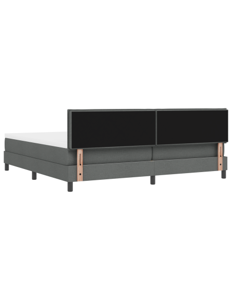 Letto a molle con materasso Grigio scuro 200 x 200 cm Tessuto