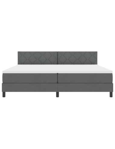 Letto a molle con materasso Grigio scuro 200 x 200 cm Tessuto