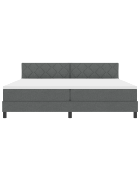 Letto Box Spring di con Materasso & LED Grigio Scuro 200x200 cm Tessuto