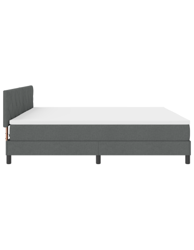Letto a molle con materasso Grigio scuro 200 x 200 cm Tessuto