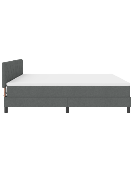 Letto a molle con materasso Grigio scuro 200 x 200 cm Tessuto