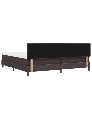 Letto a molle con materasso Marrone Scuro 200 x 200 cm Tessuto