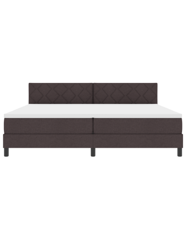 Letto a molle con materasso Marrone Scuro 200 x 200 cm Tessuto